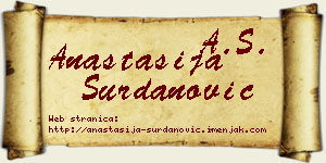 Anastasija Surdanović vizit kartica